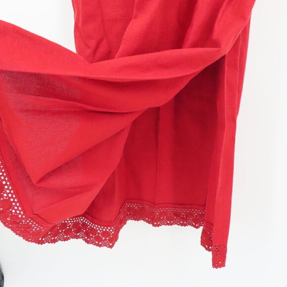 Maggie McNaughton Women Plus Size 2X Red Linen Blend Crochet Long Dress NEW NWT - Picture 5 of 11